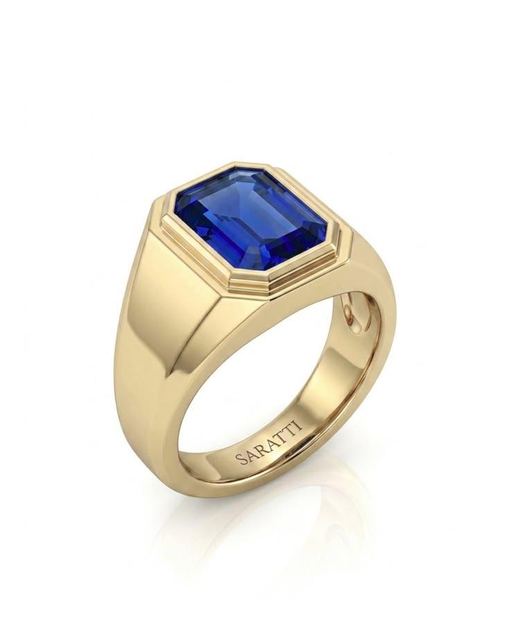 Blue Sapphire Signet Ring